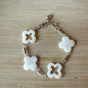 Brighton Clover Bracelet Mother of Pearl Crystal